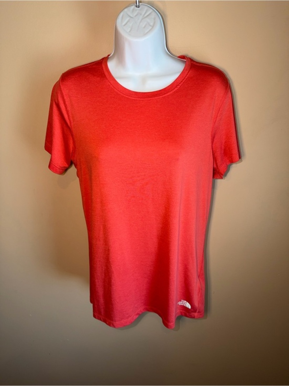 The North Face Women’s Vaporwick Coral Red Crew Neck T-Shirt